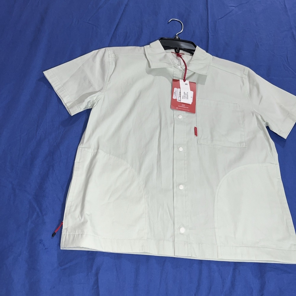Topo Designs Light Green Mint Short Sleeve Buttonup Shirt Womens Size Small NWT - Picture 5 of 15